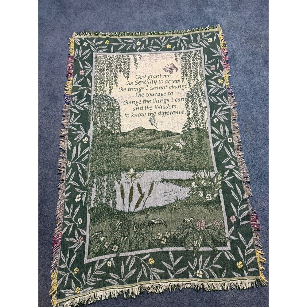 42x80 Serenity Prayer Throw Wall Tapestry Fringed